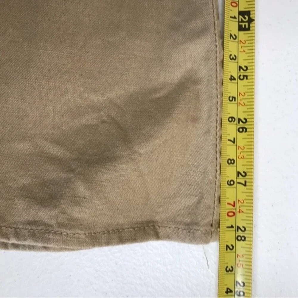 Cato Linen Blend Tan Gored Panel A Line Midi Skirt Womens Size 14 Lagenlook Boho